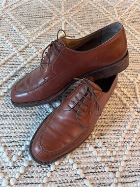 Men's Brown Leather Lace-Up Dress Shoes
